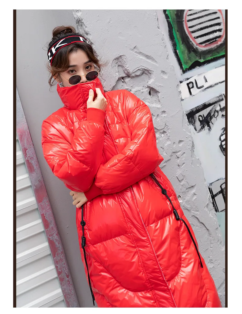 Однотонные свободные женские длинные зимние парки карманы пальто и куртки