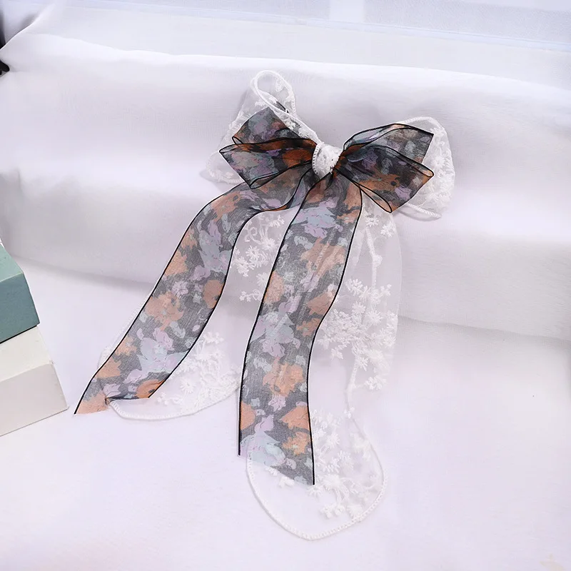 Женские заколки для волос с бантом и лентой цветочный головной убор в стиле бохо