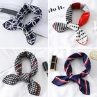 Платок женский атласный Шелковый, квадратный, узкий, в ретро-стиле