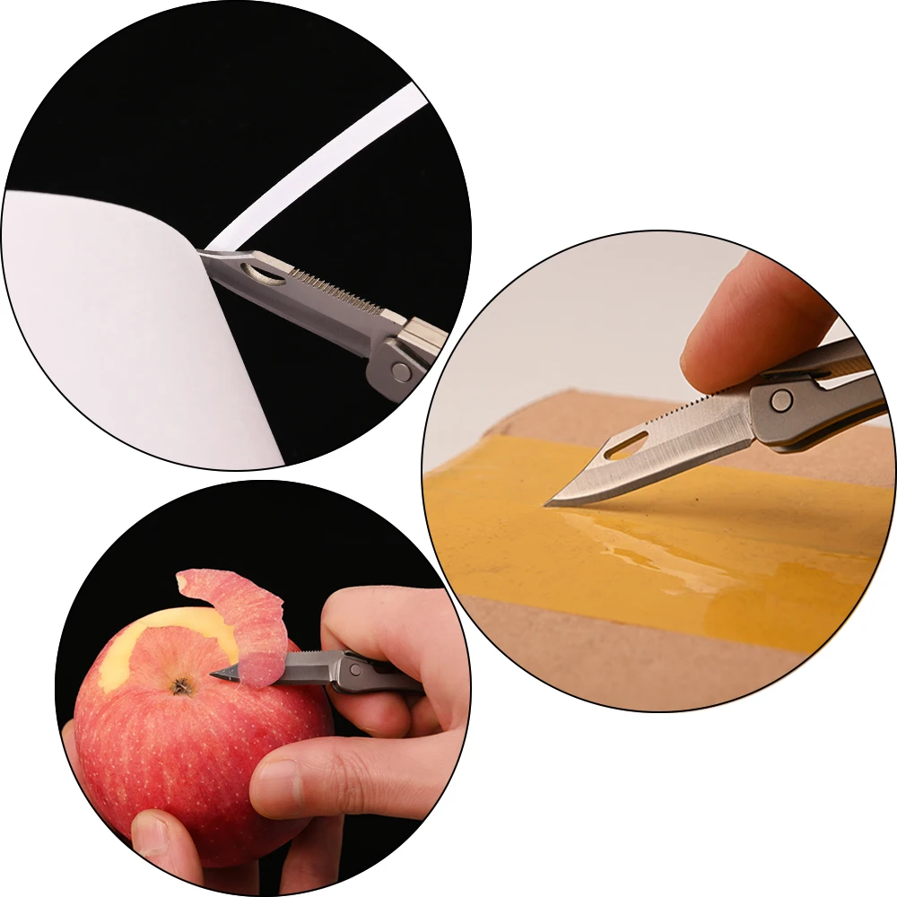 Мини карманный нож для выживания из титанового сплава резки фруктов EDC складные