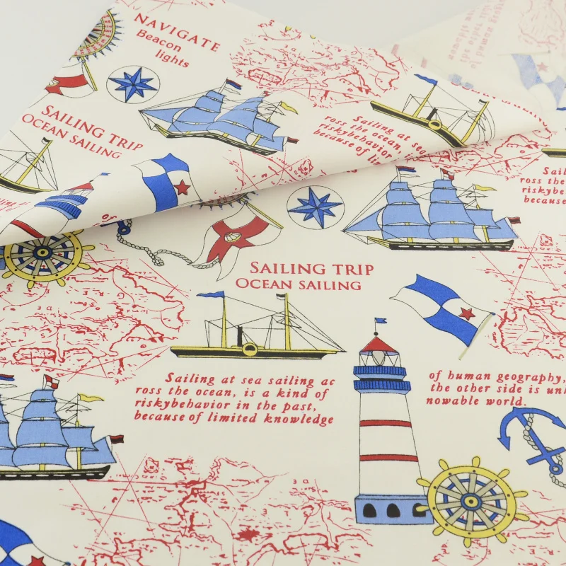 Sea Sailing Cotton Fabric Patchwork Bedding Set Quilting Clothing Scrapbooking Dolls Crafts Teramila Tecido Tela | Дом и сад