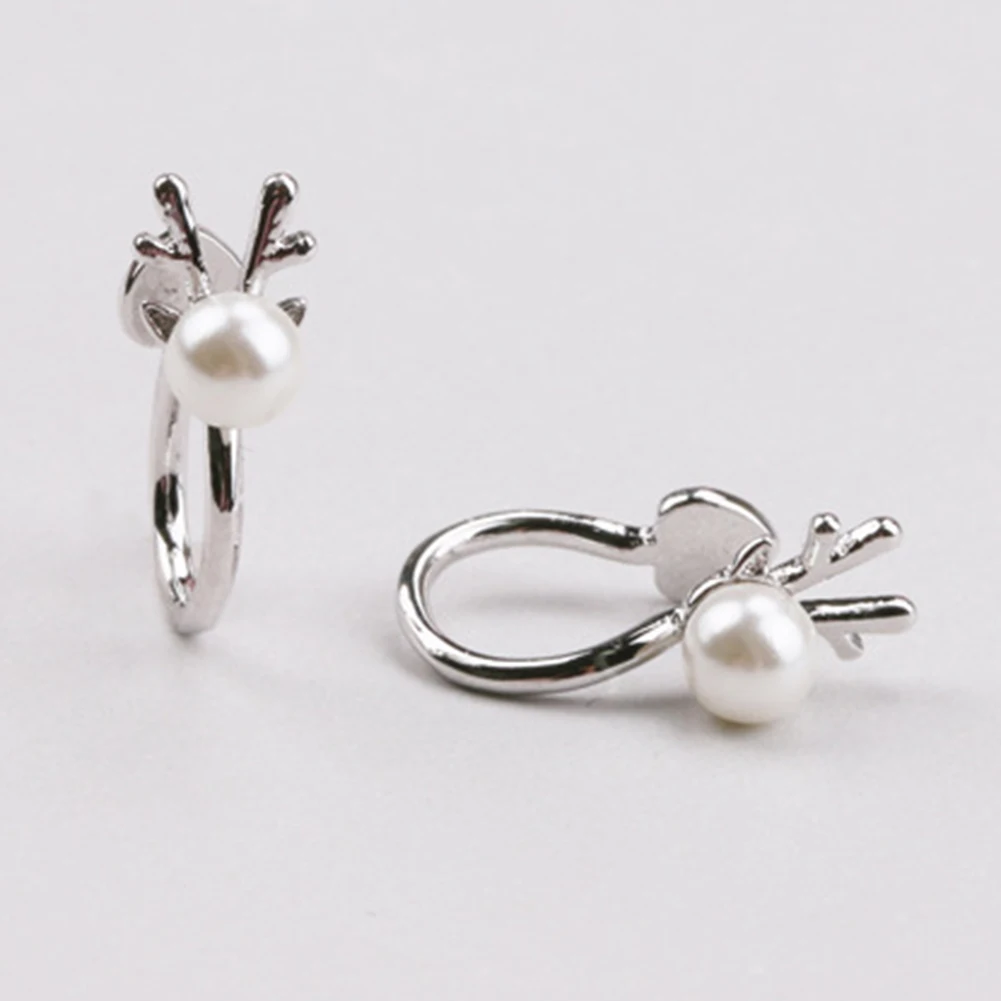 Женские серьги рога из искусственного жемчуга манжеты без пирсинга