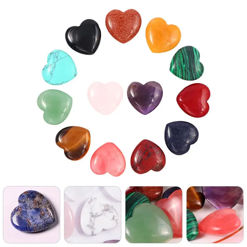 

24pcs Stylish Chic Exquisite Delicate Crystal Stones Heart Shape Stones Crystal Stone Decorations for Home