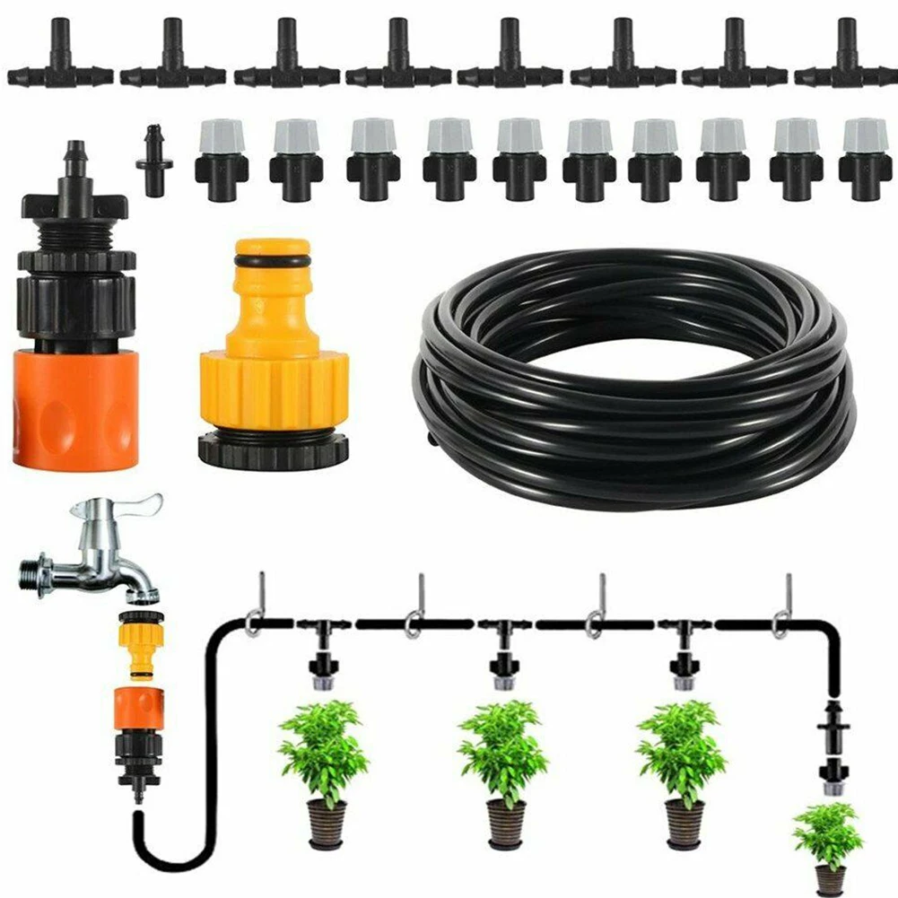 15 M Outdoor Garden DIY Irrigation Removable Nursery Cooling System Atomization Water Mist Sprinkler Kit Anti Clog Adjustable | Дом и сад