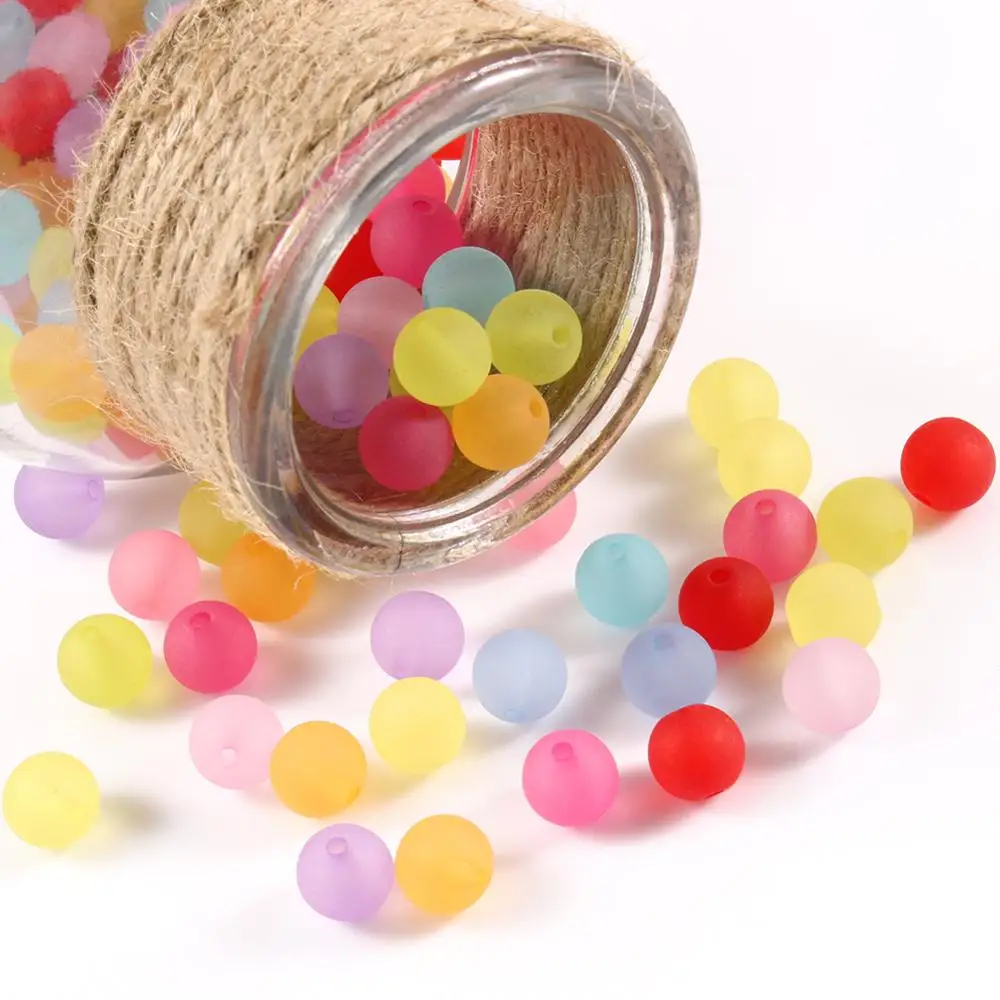 Разноцветные Матовые акриловые бусины 6/8/10 мм маленькие пластиковые с