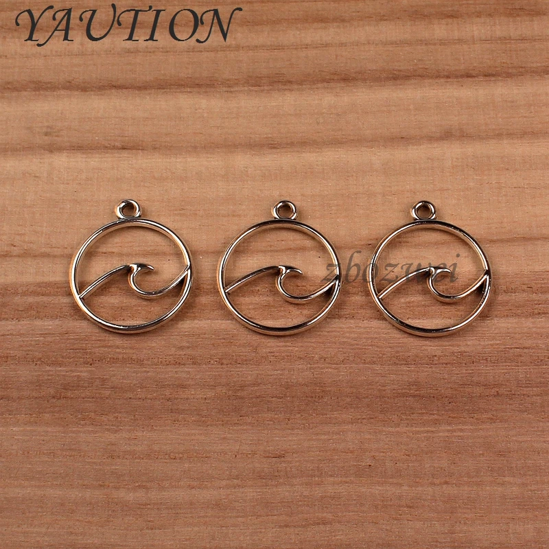 

20pcs Charms Wave 23*20mm Tibetan Silver Plated Pendants Antique Jewelry Making DIY Handmade Craft