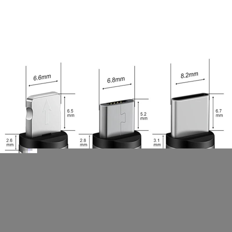 Магнитный Кабельный штекер Micro USB Тип C 8 pin Быстрая зарядка Шнур зарядное