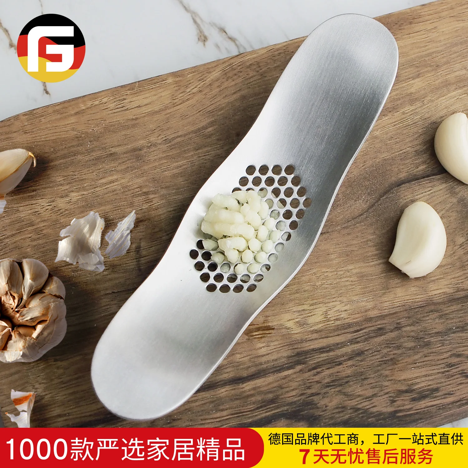 Утолщенный U образный пресс для чеснока из нержавеющей стали резки тарелка