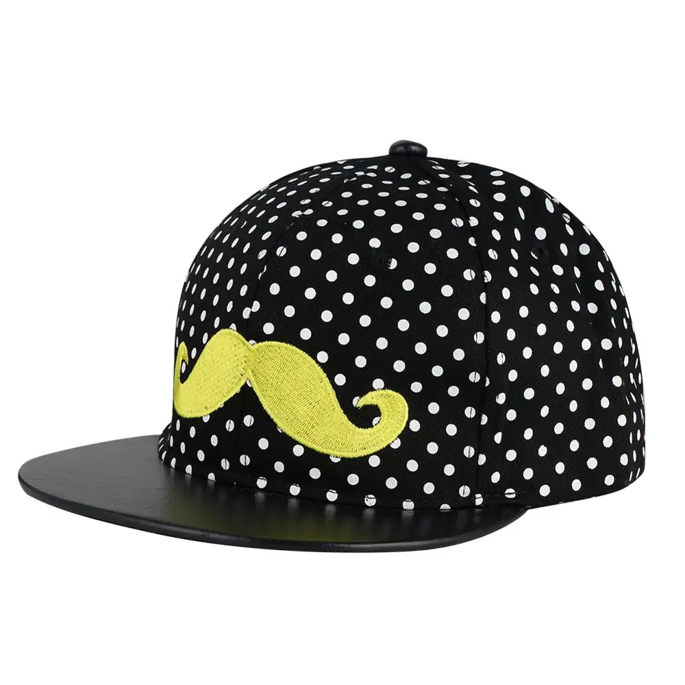 Мужские кепки в стиле хип-хоп белые черные волнистые с усами Бейсболка Шапки