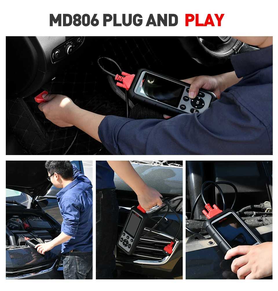 Autel MaxiDiag MD806 OBDII диагностический инструмент автомобильный OBD OBD2 сканер автомобильный считыватель кода обновление MD808 MD802 EPB сброс масла DPF