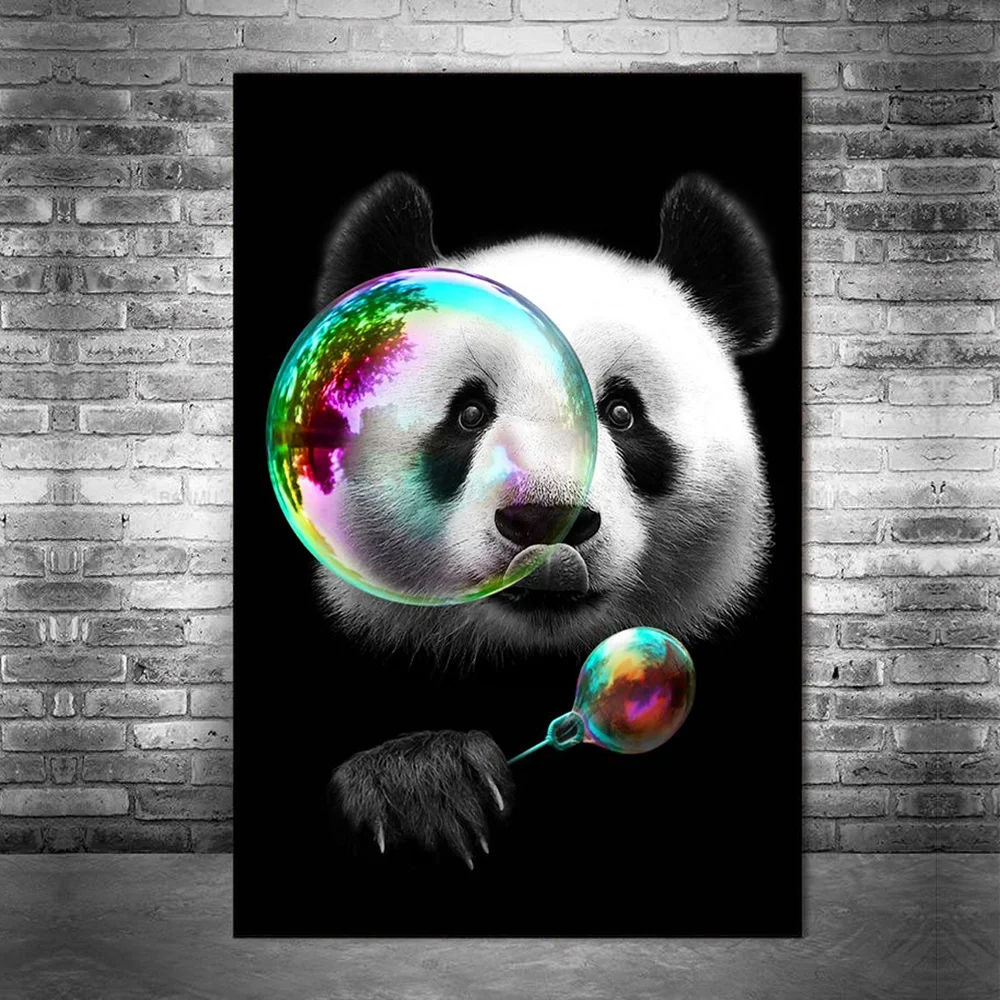 

Lovely Panda Canvas Art Posters And Prints Animals Canvas Paintings On the Wall Art Cartoon Pictures For Kids Room Wall Decor(No