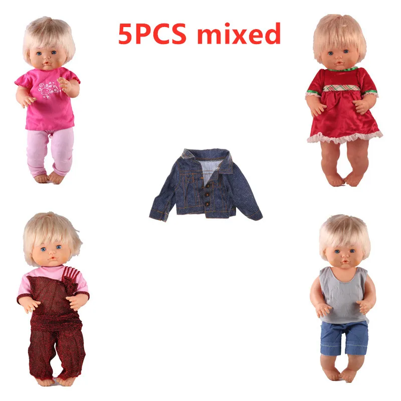 5PCS mixed 41 см Nenuco Кукла Одежда Nenuco Ropa y su Hermanita 5 шт./лот и 3 шт./лот DIY платье для 16 дюймов My Little Nenuco кукла - Цвет: 5PCS mixed
