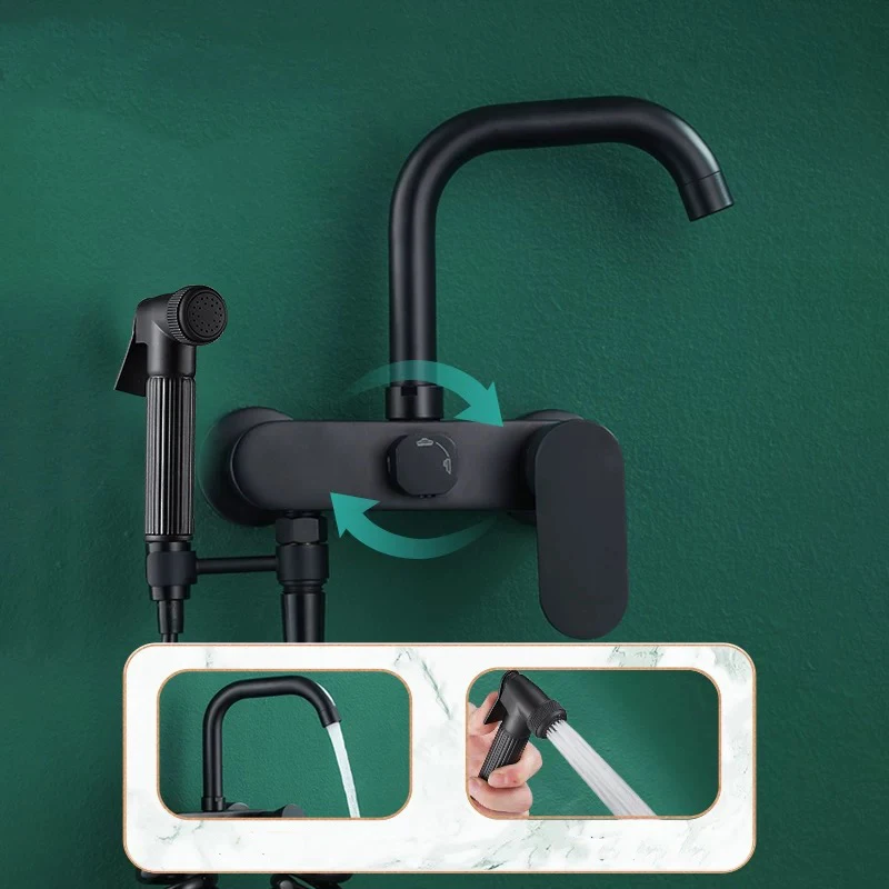 Черный wal смеситель для кухни с латунной душевой раковиной черный кухонный кран
