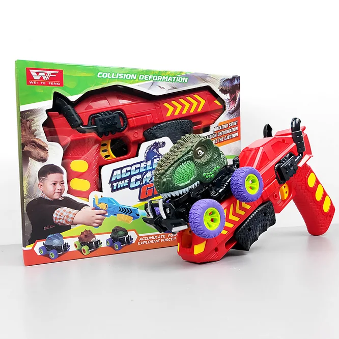 toy gun with box Динозавр слайд грузовик игрушки трансформация led автомобиль с пусковой установкой электрические динозавры деформационные модели мальчиков детские игрушки пистолет - Цвет: toy gun with box