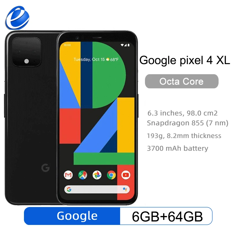 

Original Google Pixel 4 XL 6.3'' inch Octa Core 6GB RAM 64GB ROM Single sim 4G LTE Android cellphone smartphone