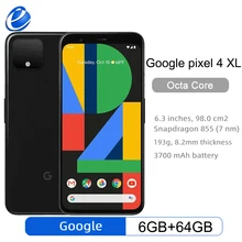 Original  Google Pixel 4 XL 6.3 inch Octa Core 6GB RAM 64GB ROM Single sim 4G LTE Android cellphone smartphone