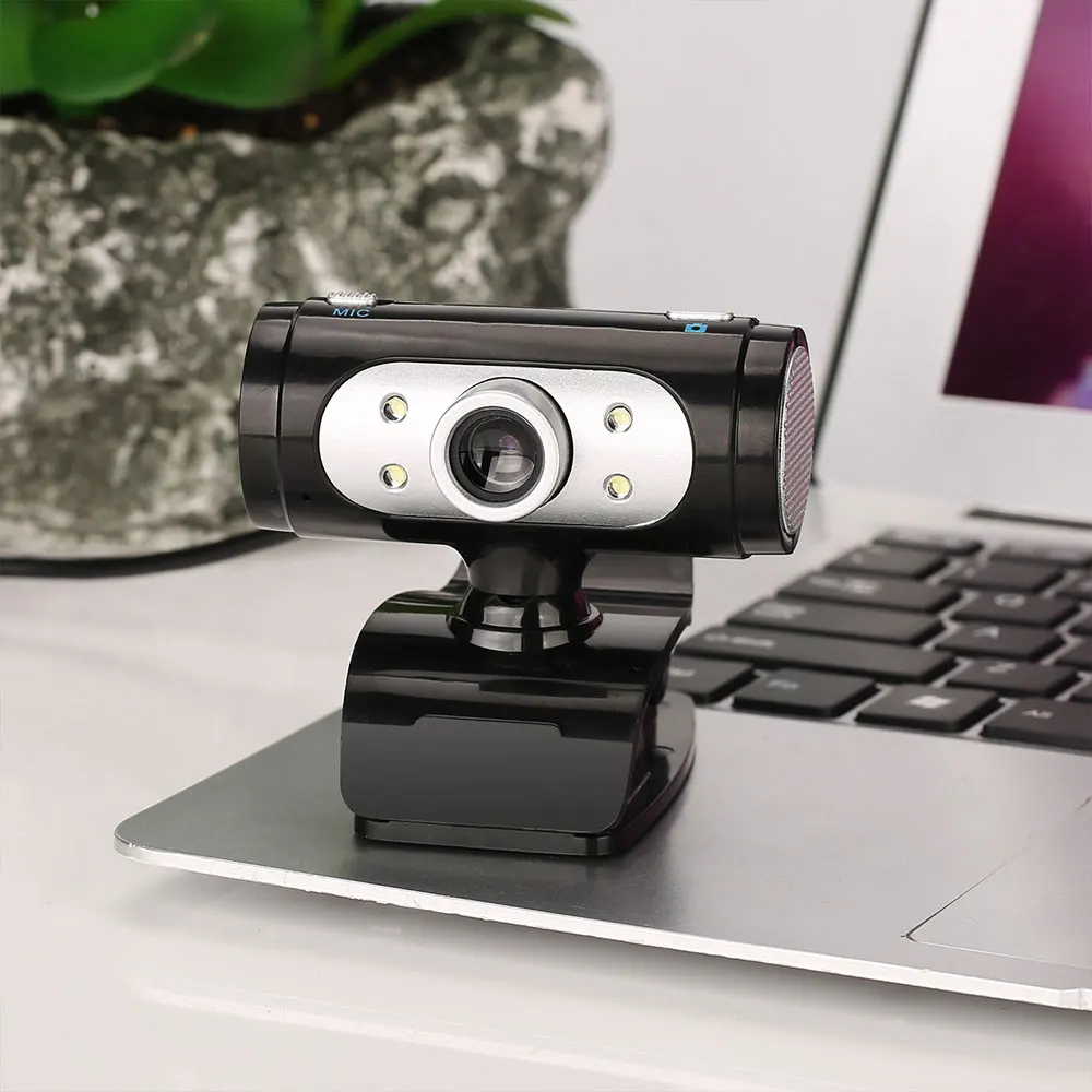 

Built-in Micphone Webcam 4 LED Fill Light HD 720P Webcams PC Camera With Night Lights Clip on For Computer High Quality
