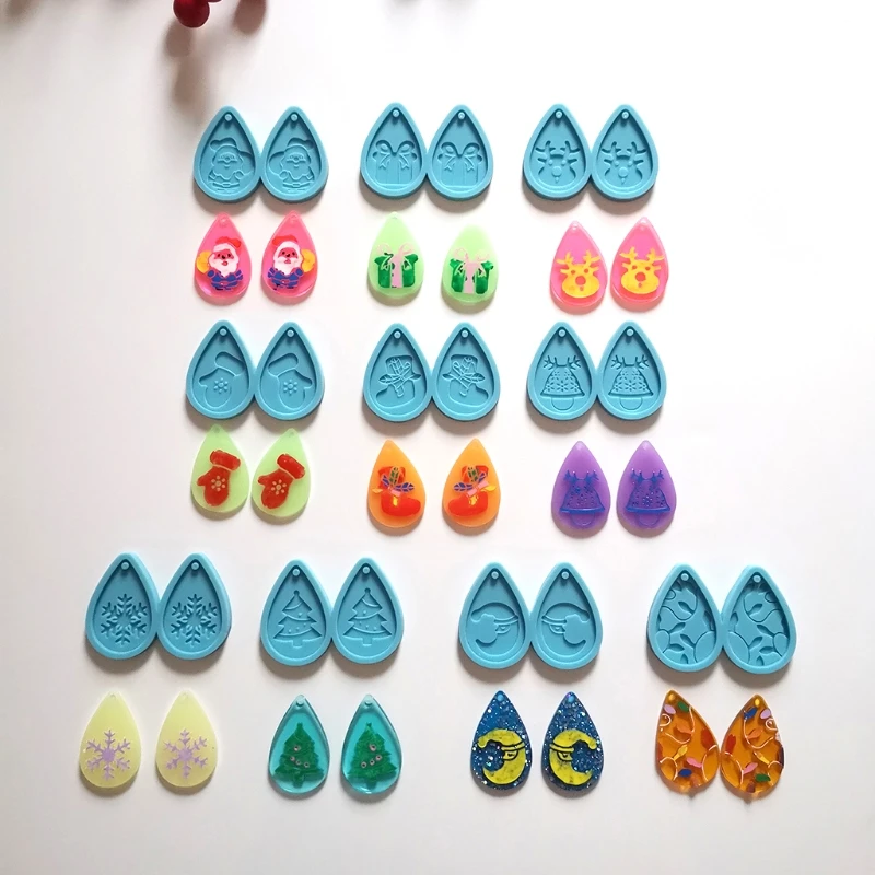

Christmas Pendant Combination Earrings Mold Christmas Pendant Silicone Mold Home Decoration Mold Suitable for Women
