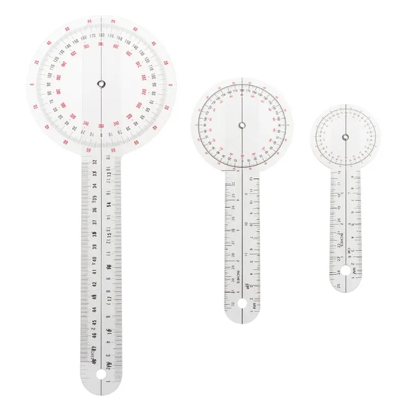 

3pcs/set Spinals Goniometer Protractors Userful Multi-Ruler Goniometer Angle Spinal Ruler 360 Degree 180 Degree
