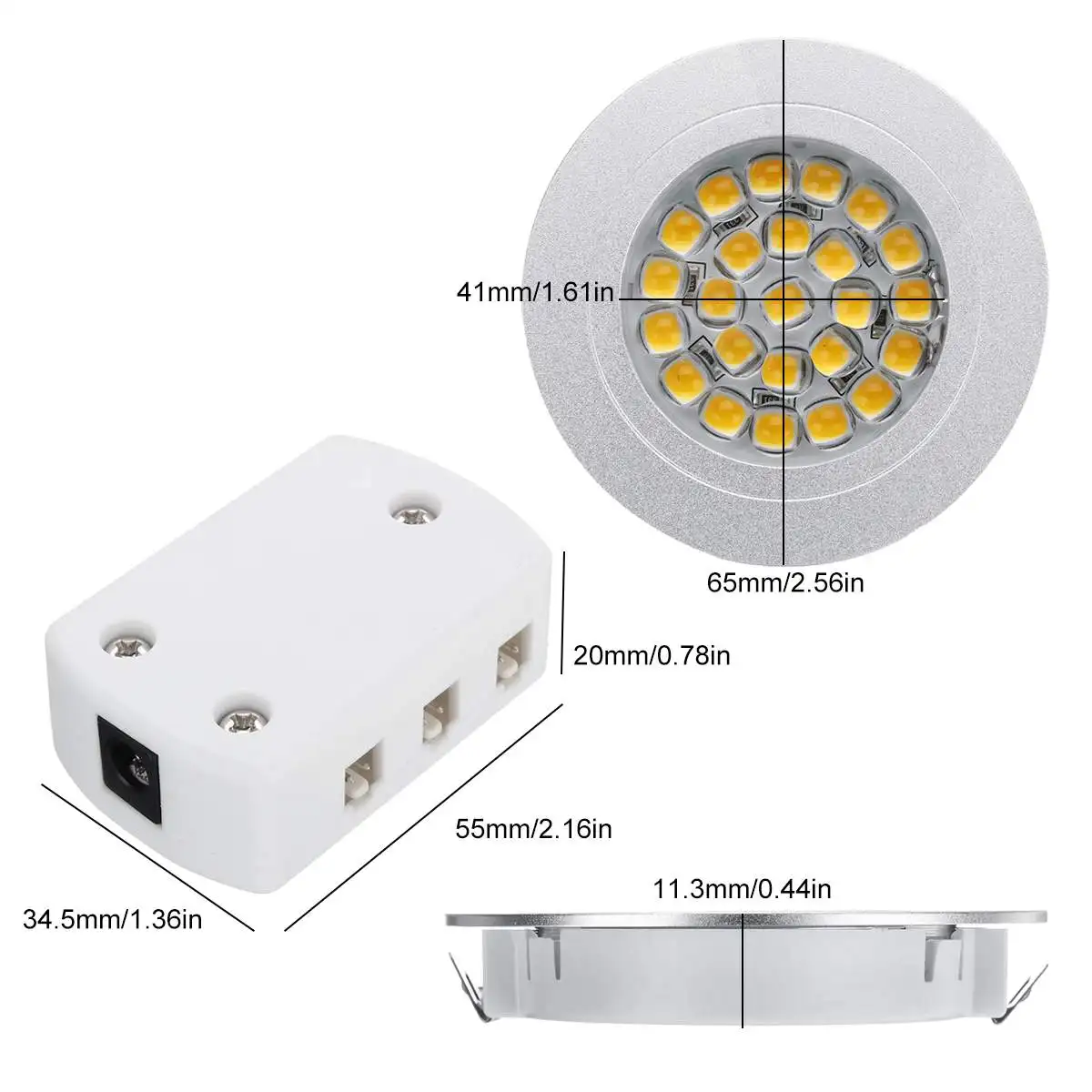 

6pcs 12V Car Interior White LED Spot Roof Light White Light 1.8W Reading Lamp For VW T4 T5 Camper Van Caravan Motorhome RV