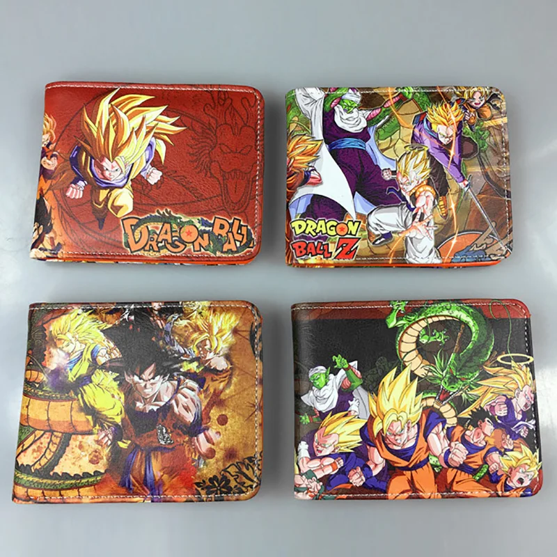 Кошелек мужской кожаный с японским аниме-рисунком студенческий короткий