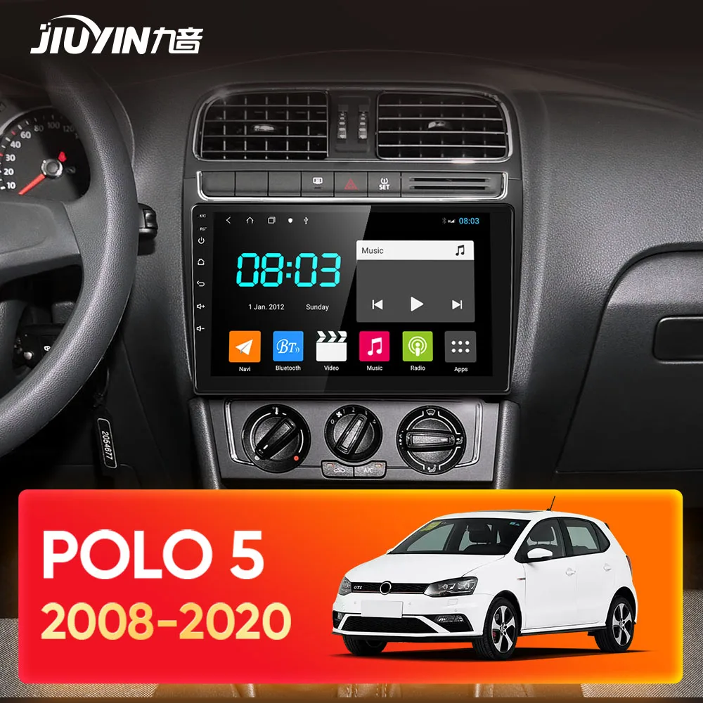 

JIUYIN HD Android 9 Автомобильный мультимедийный плеер стерео для Volkswagen POLO 5 2008 - 2020 9 дюймов GPS Wifi навигация 2 Din Авторадио