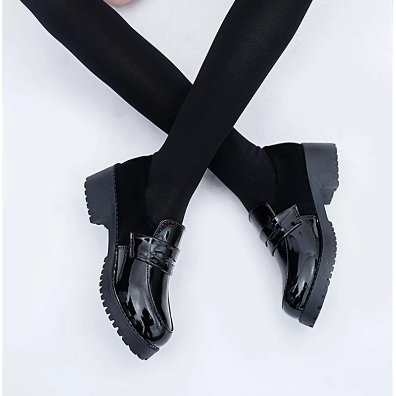 Милая женская обувь в стиле &quotЛолита&quot кожаные туфли с круглым носком японская