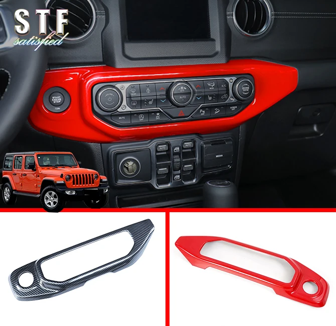 

ABS Interior Center Control Air-condition Switch Cover Trim For Jeep Wrangler JL 2018 2019