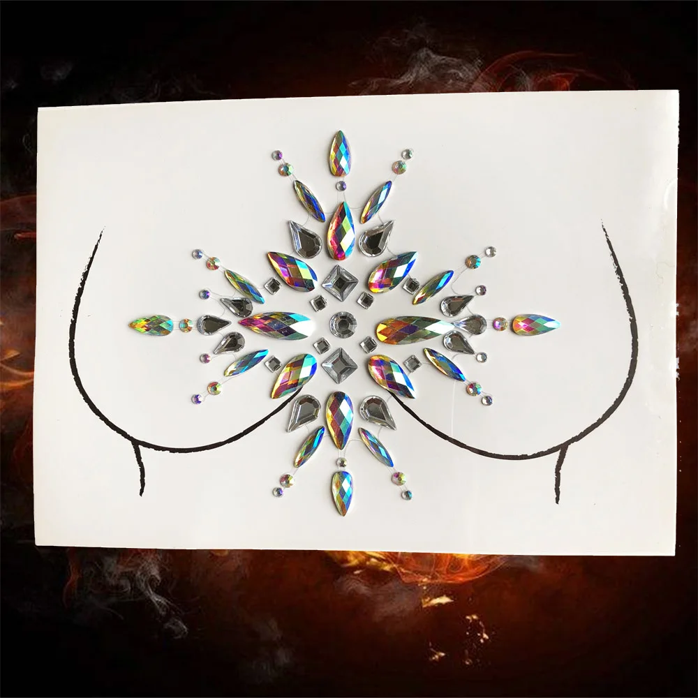 Наклейки для сосков Rave самоклеящиеся блестящие украшения груди боди-арта