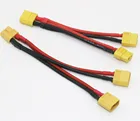 1pcs Xt60 Parallel Battery Connector Cable Dual Extension Y Splitter Silicone Wire Battery XT60 Harness