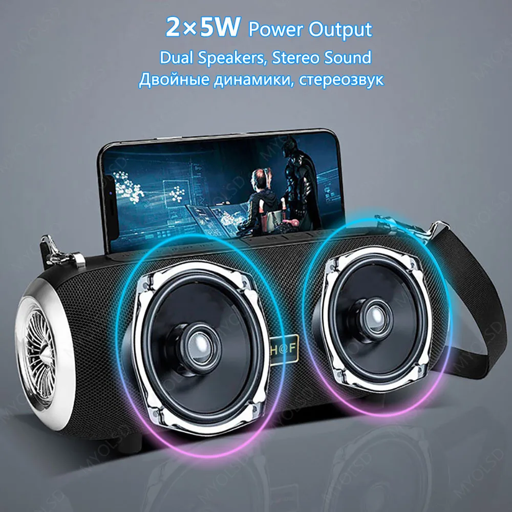 Мощная портативная стереоколонка Bluetooth-колонка AUX TF USB MP3 музыкальный центр -