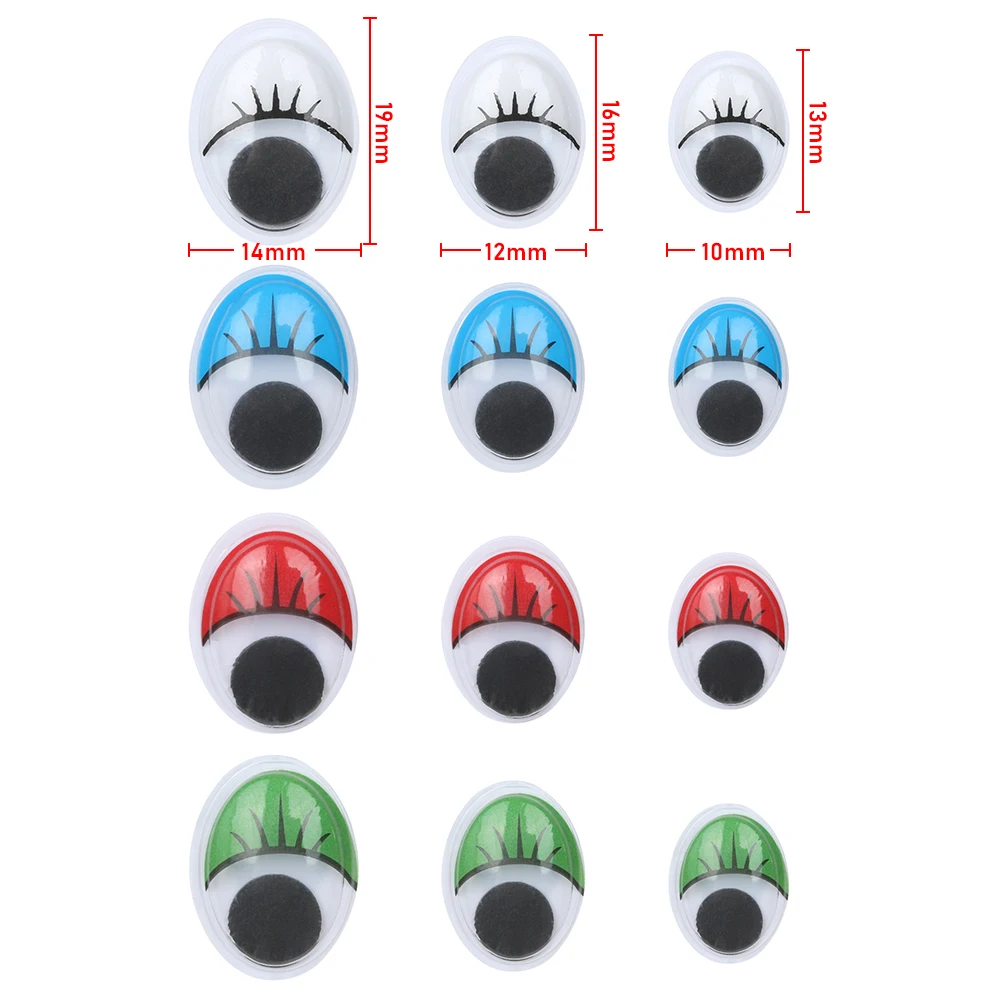 

100Pcs/bag Plastic Wiggling 3D Doll Eyes Oval Moving Eyes for DIY Dolls Stuffed Animals Plush Eyes Handmade Toy Accessories