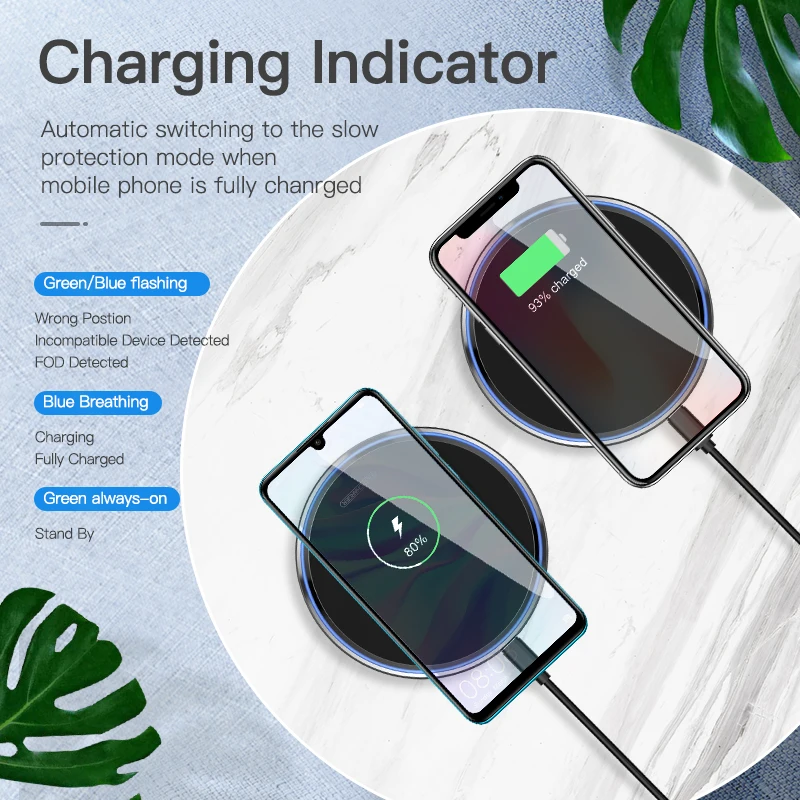 kuulaa 15w wireless charger for iphone 13 12 11 max xs xr 8 plus mirror qi wireless charging pad for samsung s9 s10 note 9 8 free global shipping