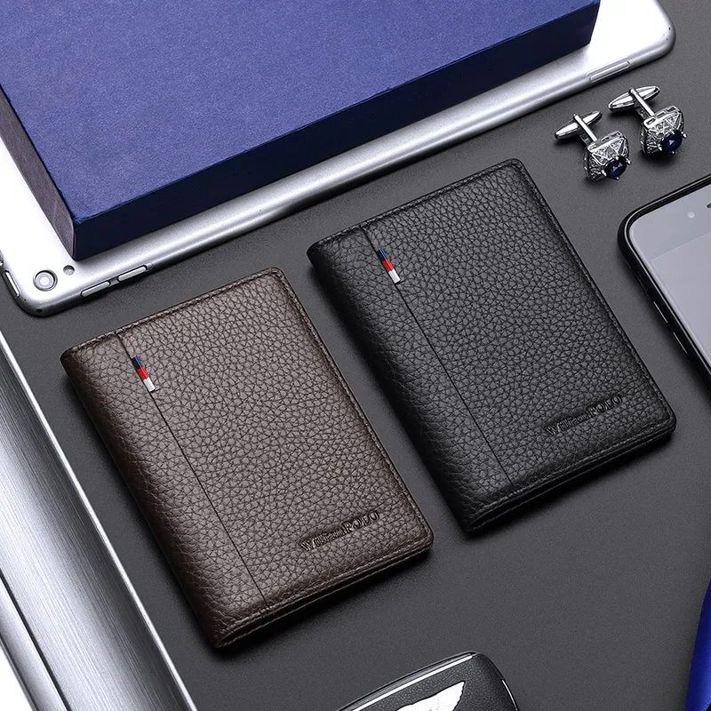 leather mens card holder wallet ultra thin card bag leather soft mini card sleeve small purse high grade id card clip free global shipping