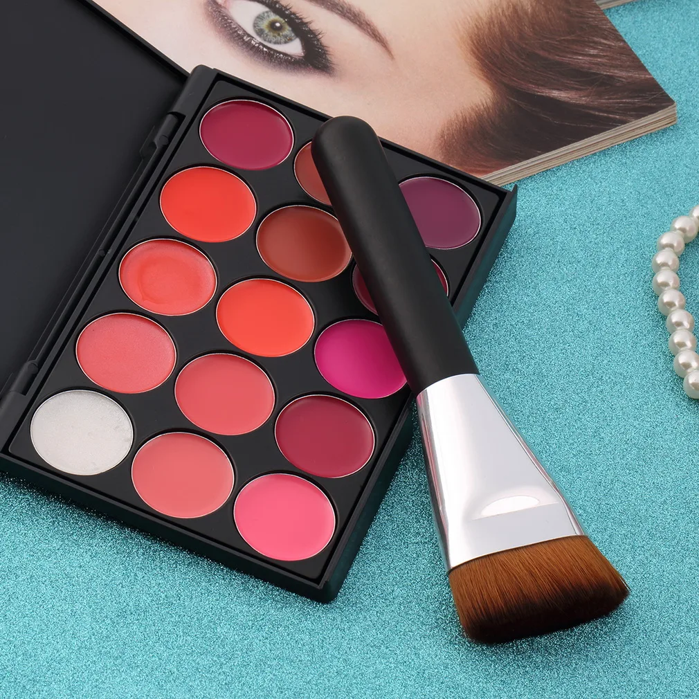 15 цветов палитра для макияжа портативный косметический блеск помада с
