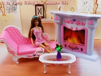 fashion princess for barbie living room set stove winter house furnitur 16 bjd doll accessories child toy gift