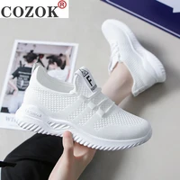 mesh sneakers female students 2021 spring summer new womens shoes korean fashion running white shoe breathable mesh shoes cozok
