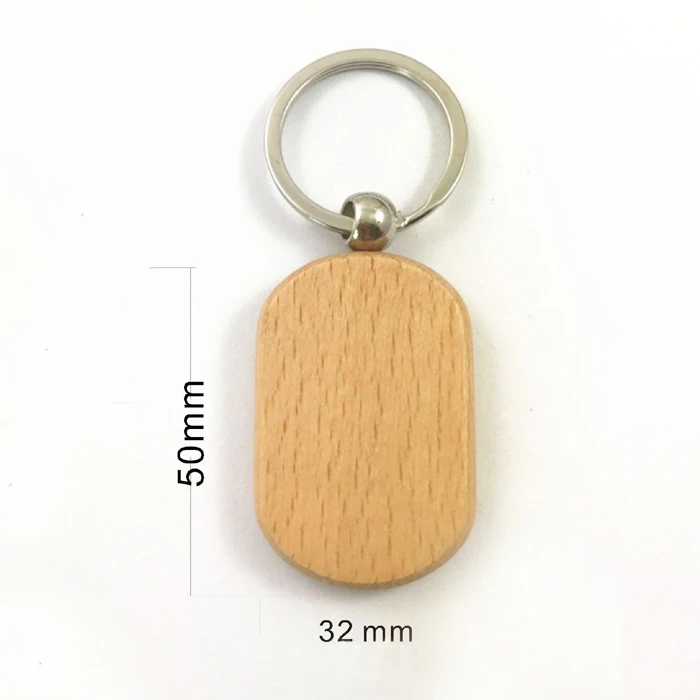 Новый пустой круглый прямоугольный деревянный брелок DIY продвижение кулон для