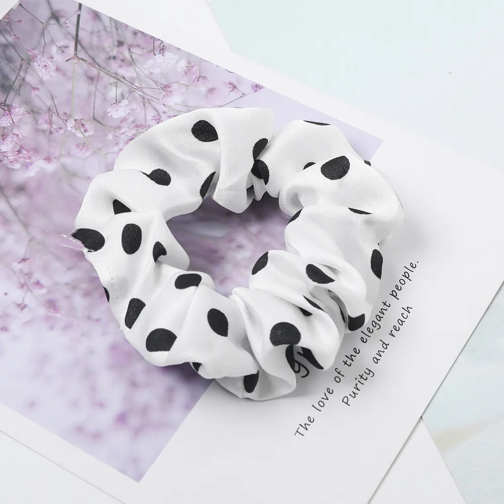Новогодние женские резинки для волос в горошек ретро стиль Корейская резинка