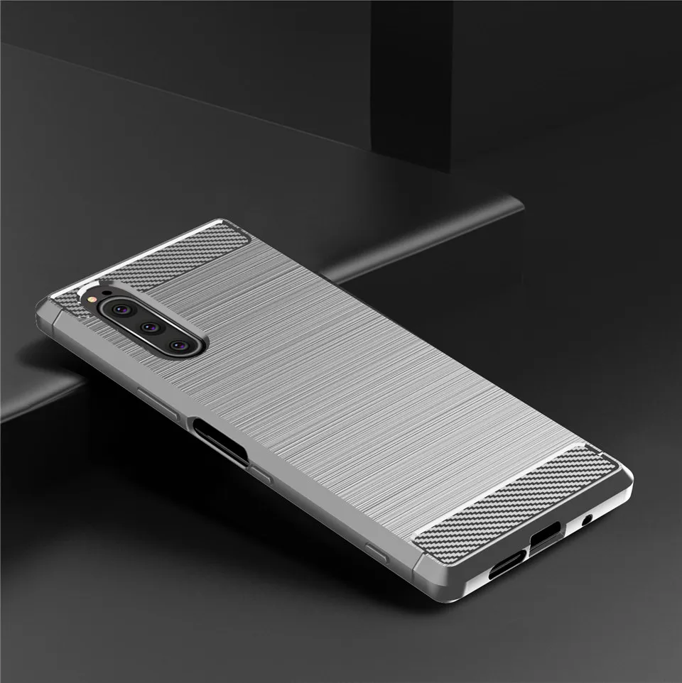 Для sony Xperia 5 Чехол XZ5 противоударный матовый карбоновый мягкий бампер чехол для sony Xperia 2 чехлы для телефонов Capa