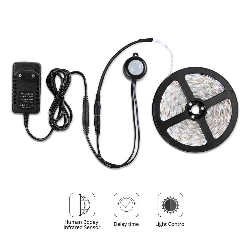 Светодиодная лента с датчиком движения 12 В 2835 SMD 60 светодиодов/м|led strip light|strip lightled