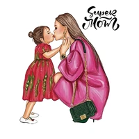 mom and girl iron on patches for clothing girl parches supre mom thermo stickers appliques on clothes jackets for mothers day