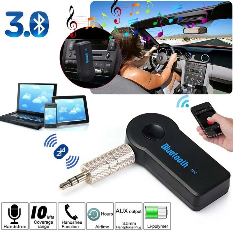 Портативный Aux Bluetooth адаптеры приемника Hansfree 3 5 мм Беспроводной автомобильный