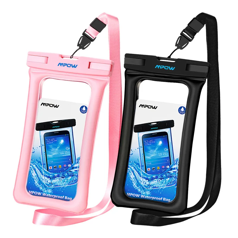 black and pink 2 шт. Mpow IPX8 водонепроницаемый чехол универсальный для iPhone Xs Max смартфонов до tp 6,5 дюймов плавучий чехол для телефона сумка черный/белый/розовый - Цвет: black and pink