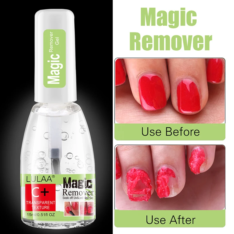 

UV LED Gel Nail Polish Burst Magic Remover Nail Polish Remover Burst Gel Soak Off Polish for Fast Healthy Nail Cleaner 15ml