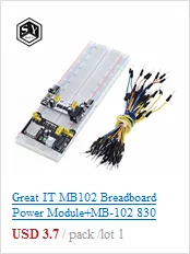 Great IT MB102 макетный модуль питания+ MB-102 830 точек без пайки прототип хлебная плата комплект+ 65 гибких перемычек