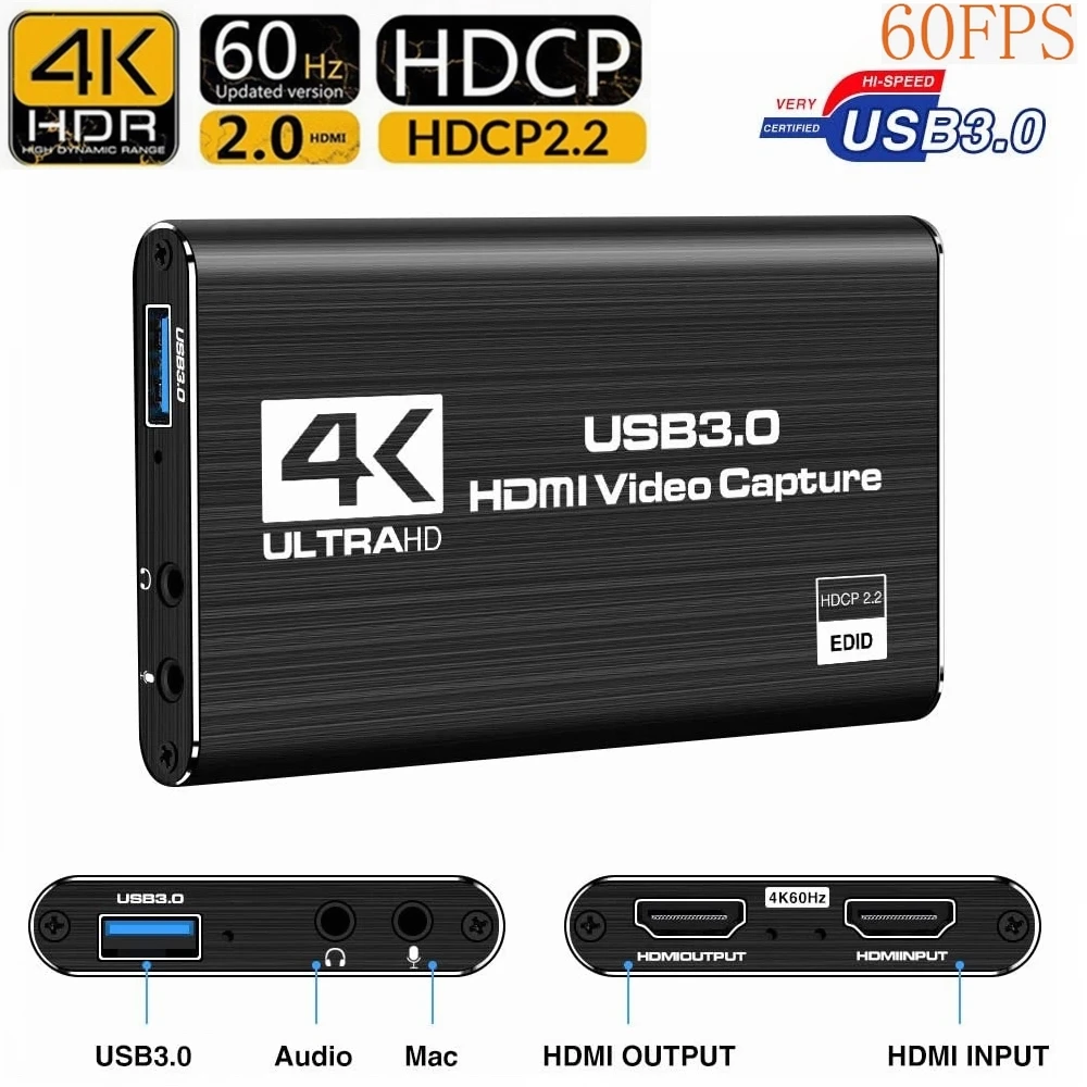 USB 3 0 4K 60 Гц 1080P 60Fps HD аудио Карта видеозахвата конвертер для игры в прямом эфире