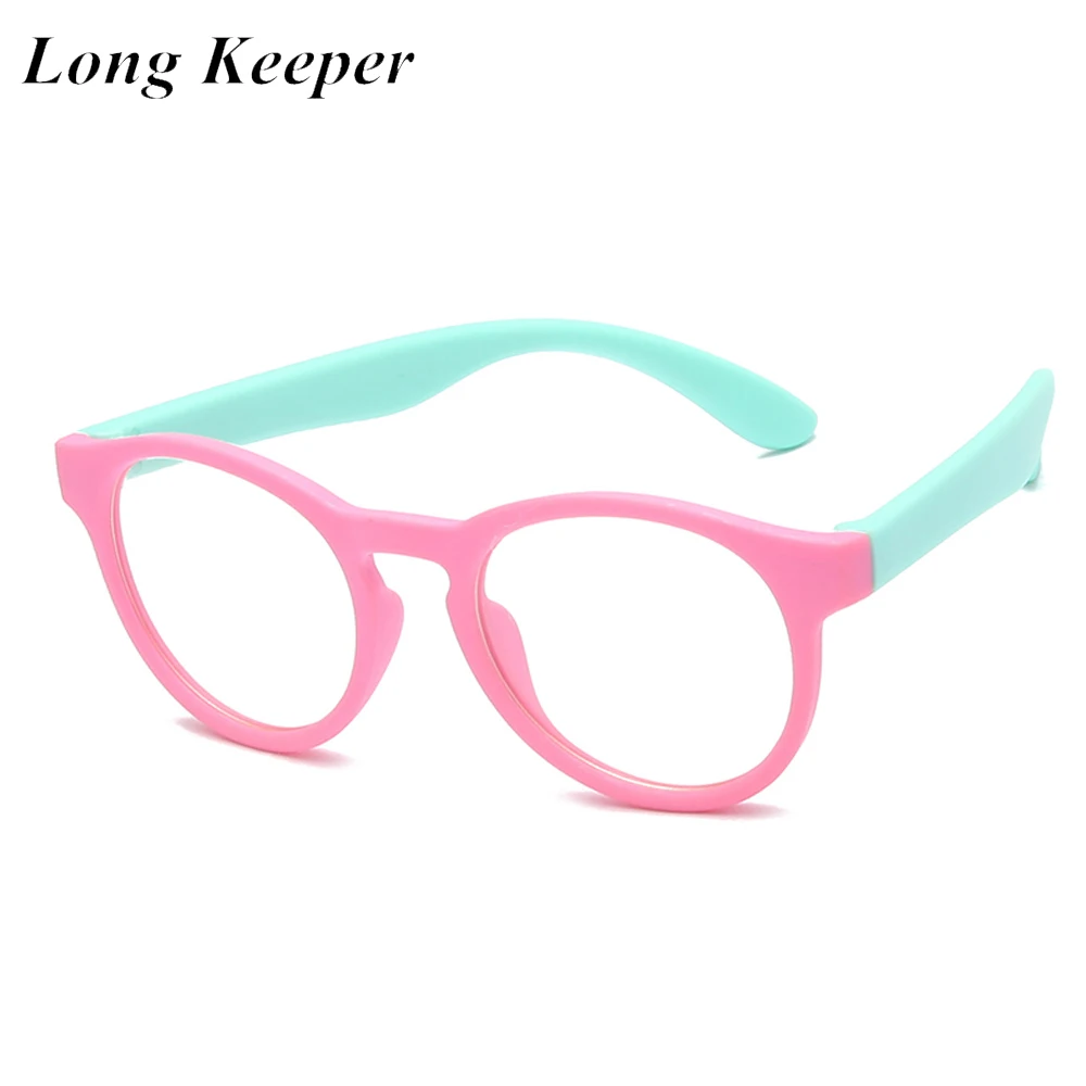 

Kids Round Anti Blue Light Glasses Children Flexible Cute Computer Eyeglasses Boys Girls Ultralight Pink Blue Spectacles Frame