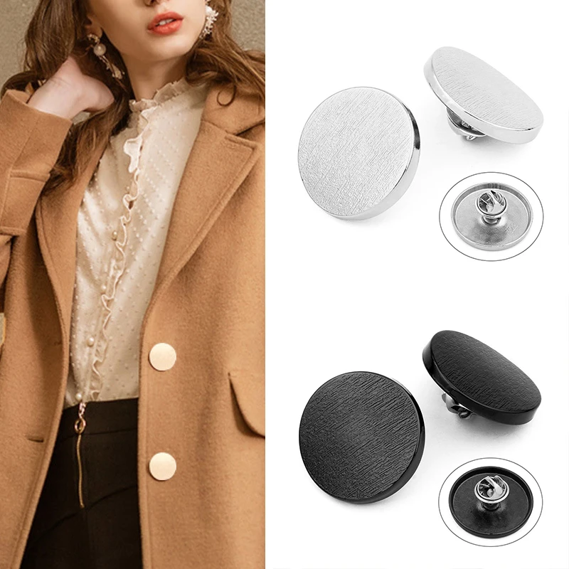 1 шт. Металлические пуговицы для пальто и женской одежды рубашек DIY золото черный 15/18/21/23/25/28 мм.