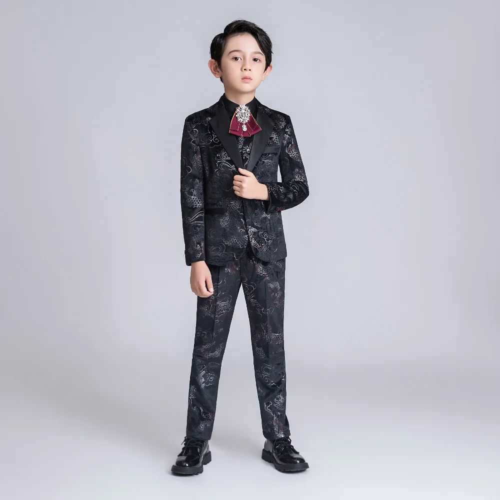 YuanLu/Новые Детские костюмы бархатные для мальчиков комплект из 4 предметов
